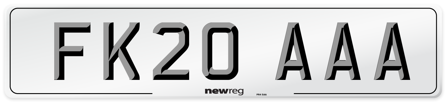 FK20 AAA Number Plate from New Reg
